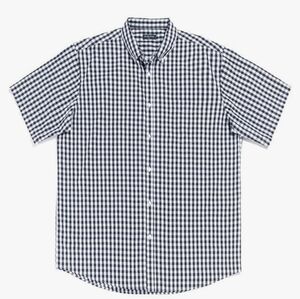 Men's Shirt by Double Pump Shortsleeve Button-down 5XL Black & White Checkered